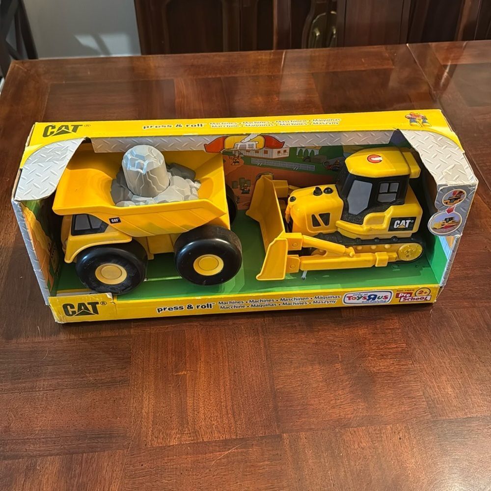 Cat Press and Roll Ages 2+ Dump Truck and Front End Loader Construction